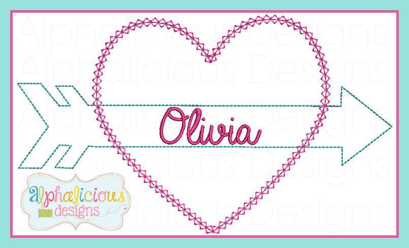 Heart with Motif Border and Vintage Arrow Applique