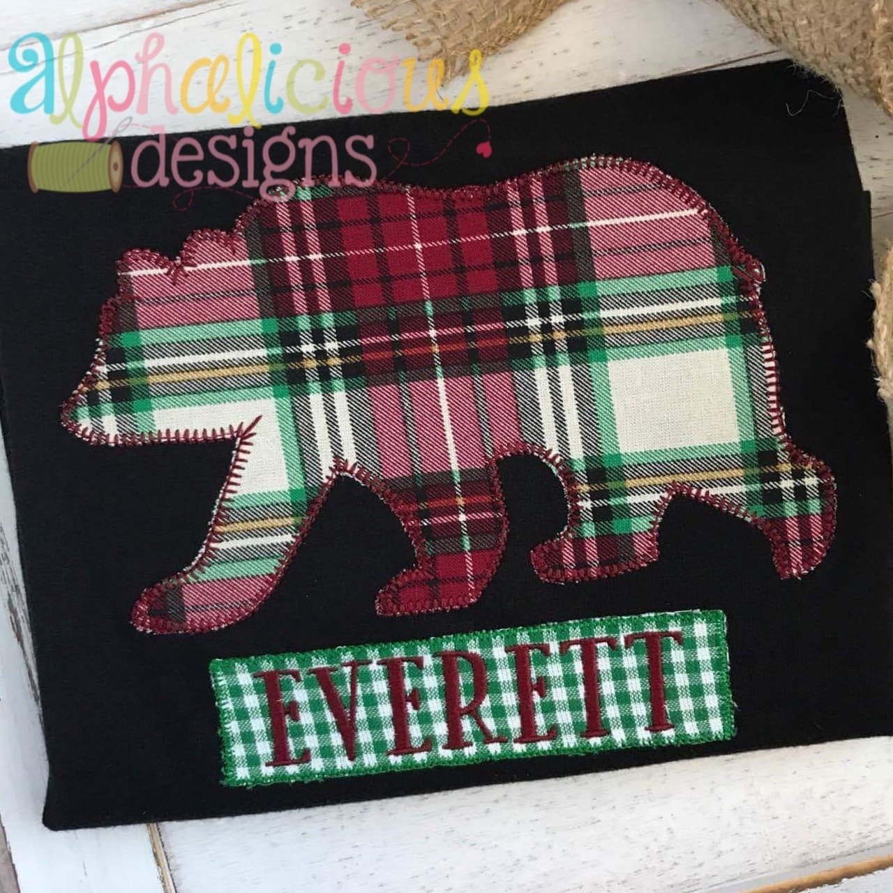 Black Bear Applique-Blanket