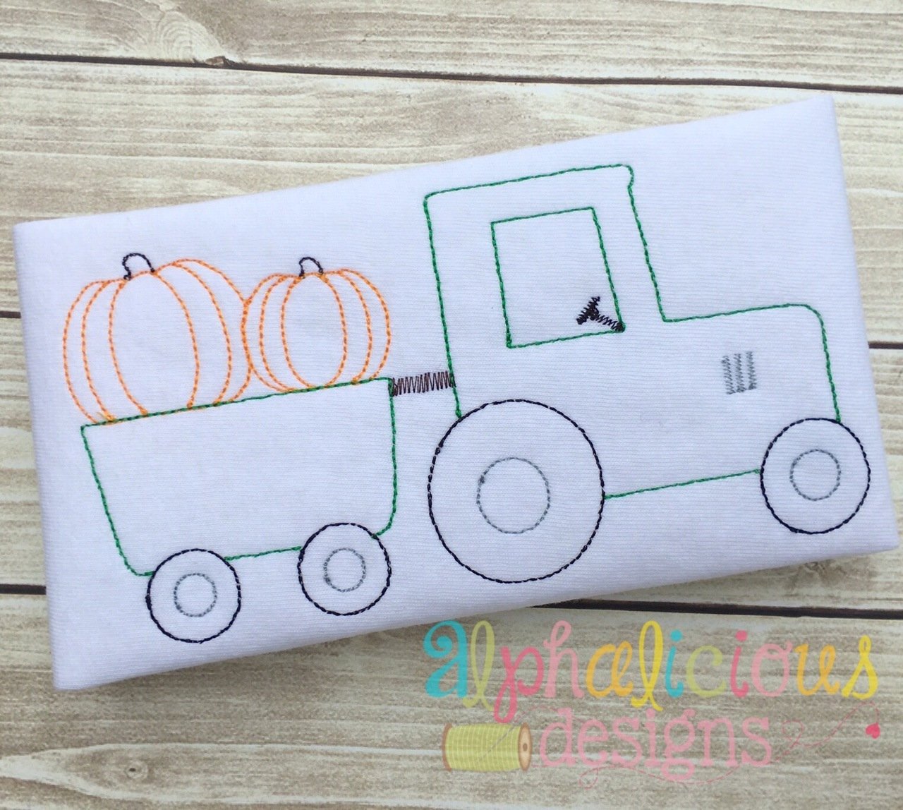 Vintage Pumpkin Patch Tractor Design