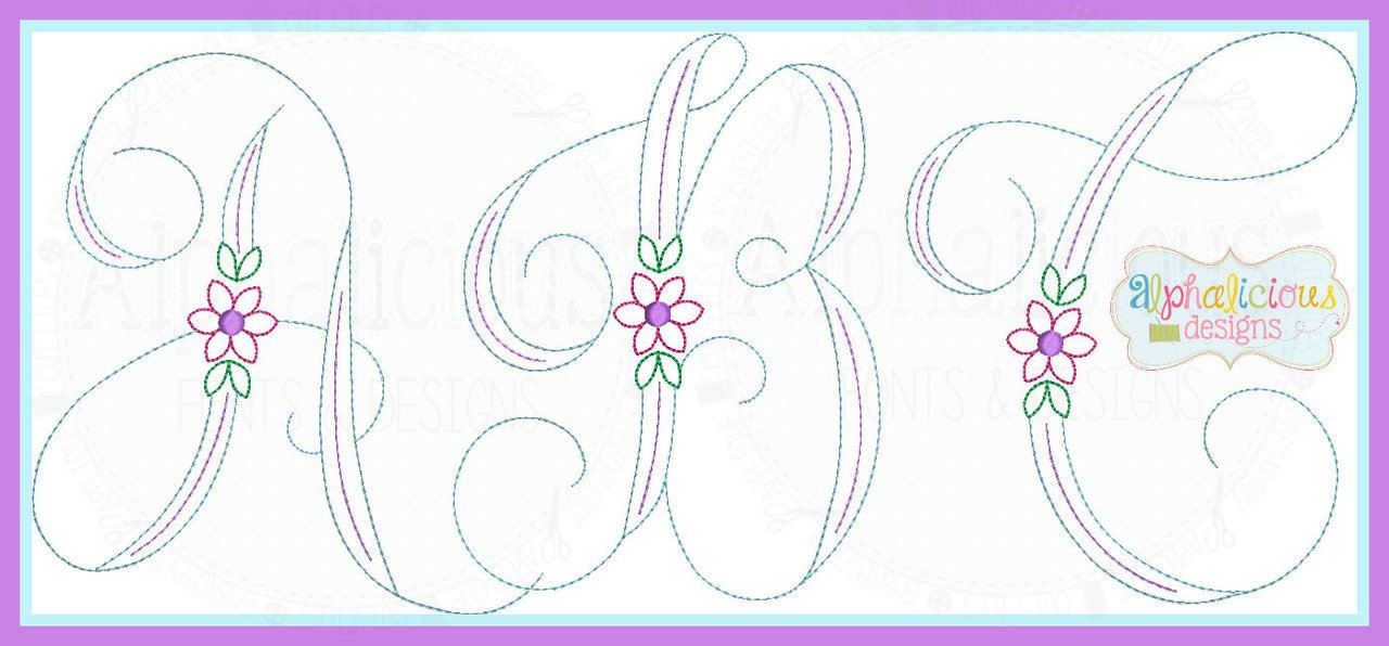 Vintage Daisy Embroidery Font