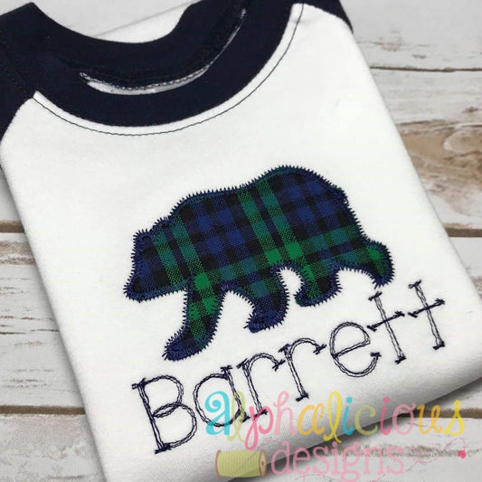 Black Bear Applique-Zig Zag