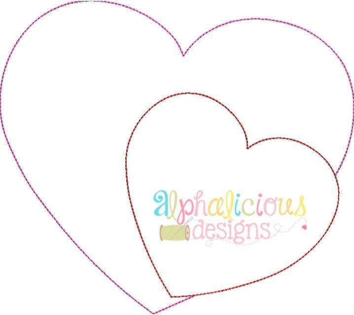 Valentine's Sweet Heart Applique Design- Triple Bean