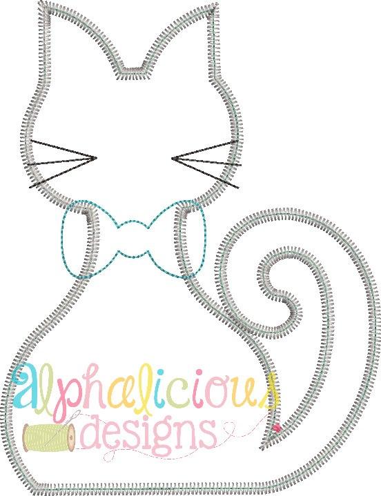Silly Mr. Kitty-ZigZag-Applique