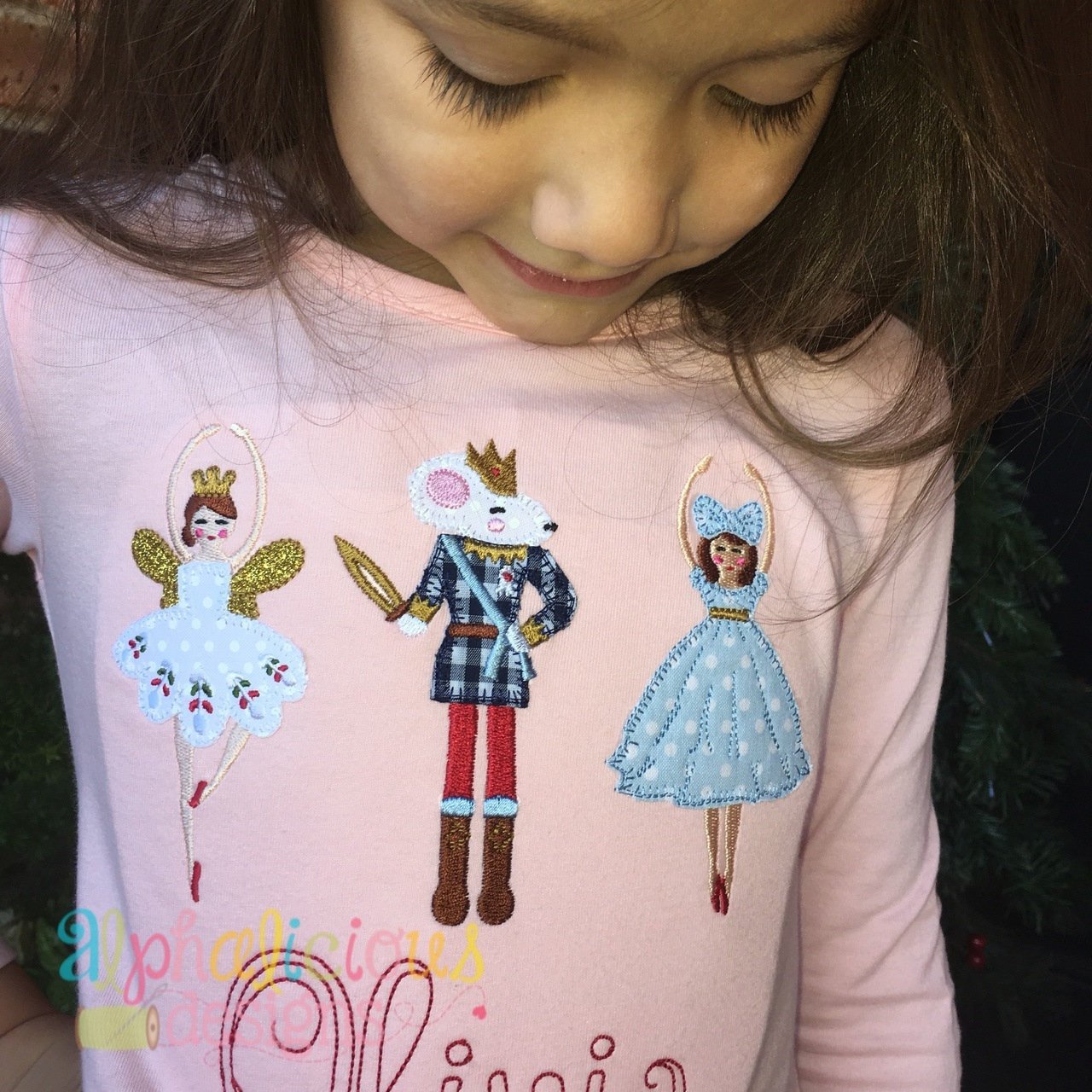 Nutcracker Christmas Blanket Applique Three In a Row