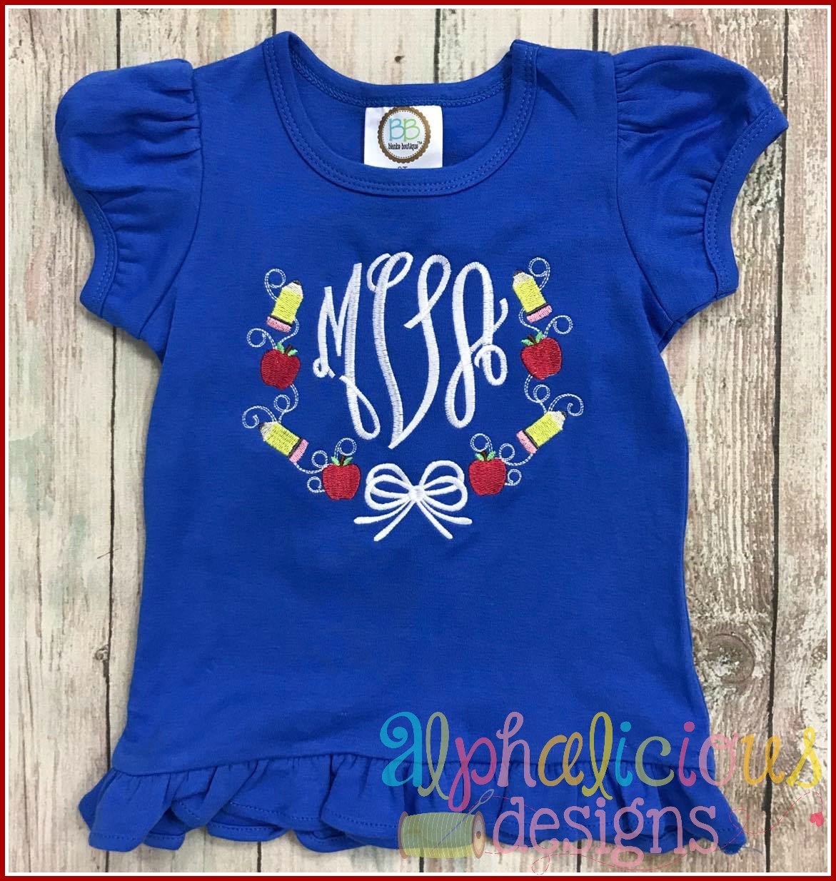 School Days Monogram Frame