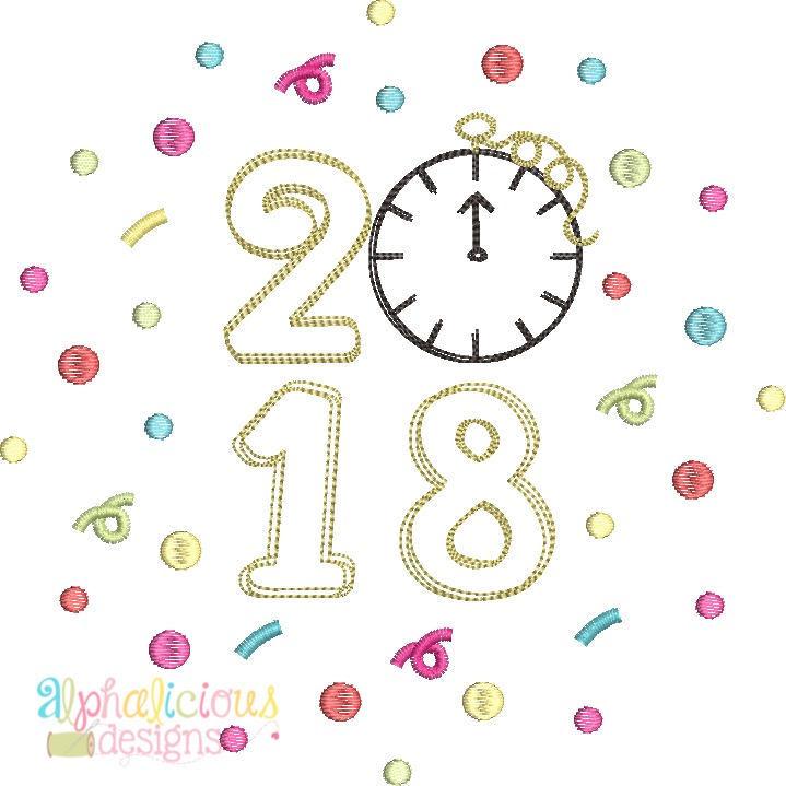 Celebrate 2018 New Years Scribble Design