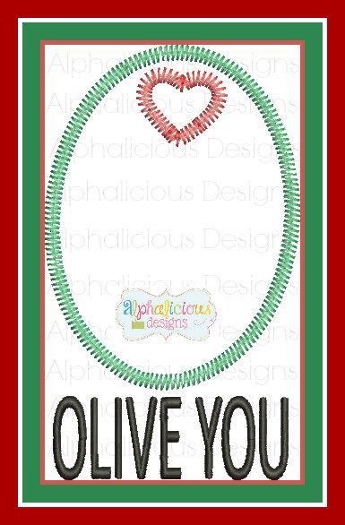 Olive You Applique with Heart