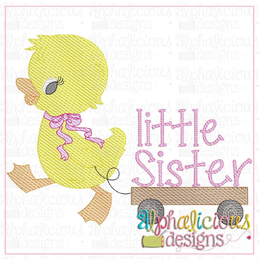 Duck with Bow and Wagon (Little Sister)-Sketch