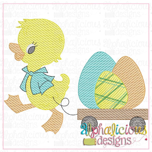 Duck with Wagon (Easter Eggs)-Sketch