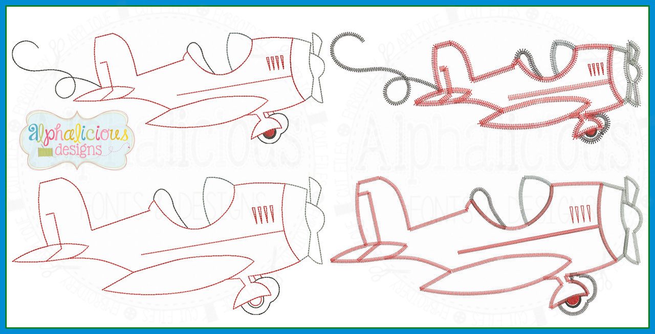 Antique Airplane Applique