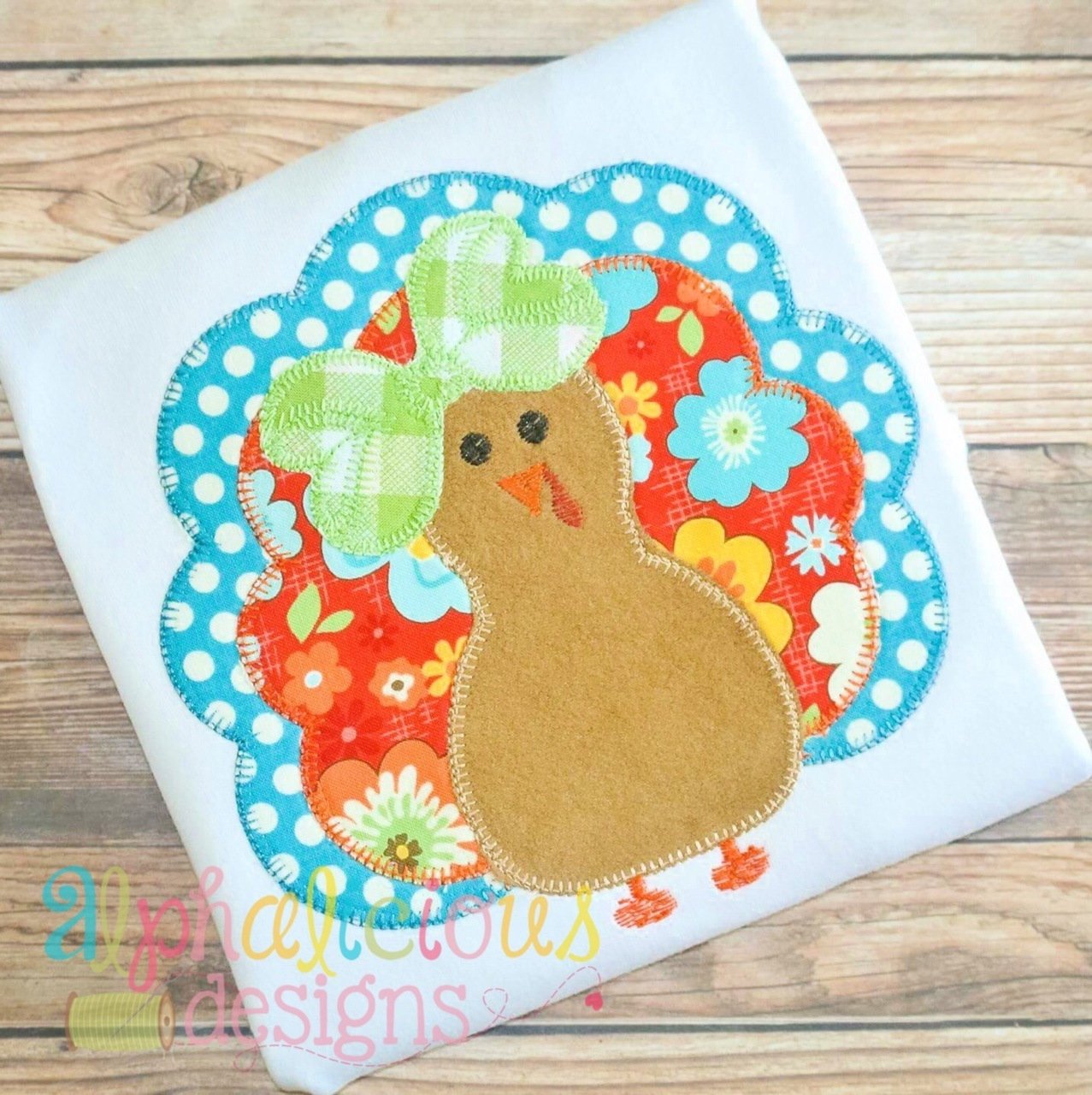 Mrs. Gobble Gobble- Blanket-Applique Design