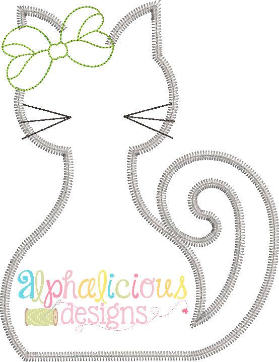 Silly Mrs. Kitty-ZigZag-Applique