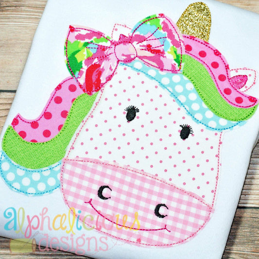 Magical Unicorn Girl Applique-Triple Bean