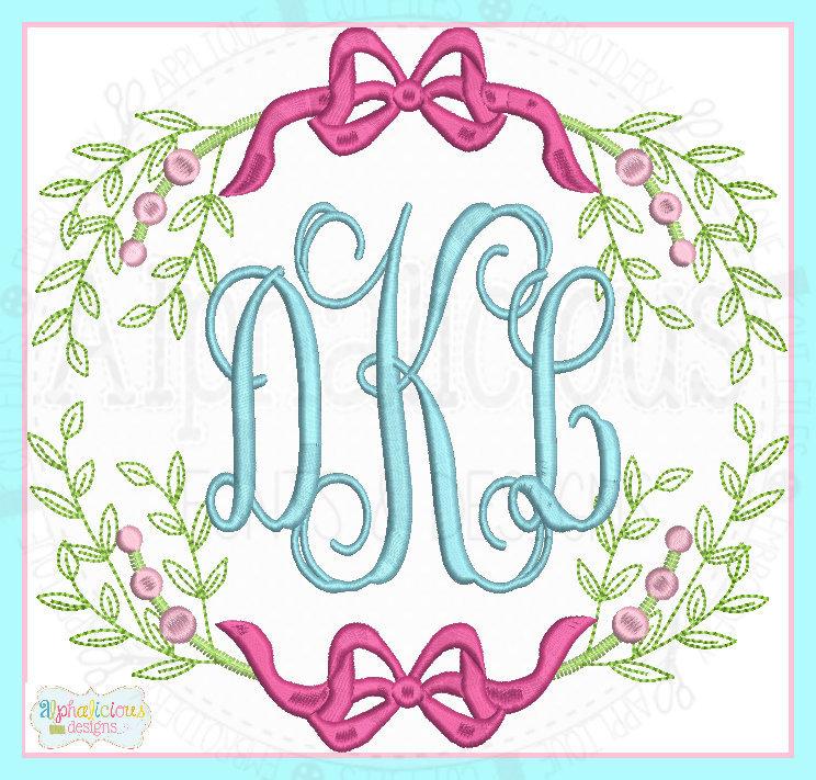 Vintage Spring Monogram Laurel Frame