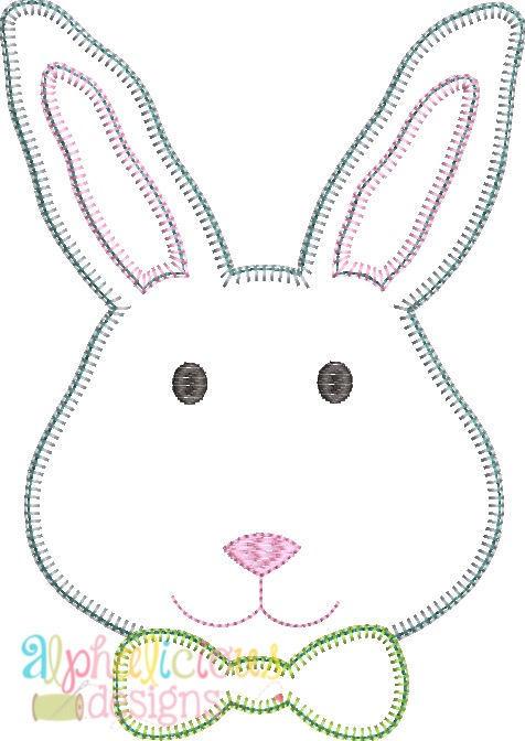 Mr.Bunny with Bow Tie Applique -Blanket