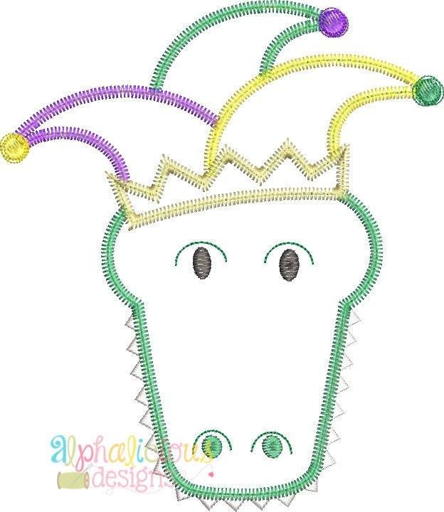 Mardi Gras Jeter Gator Alphalicious Designs - Zig Zag