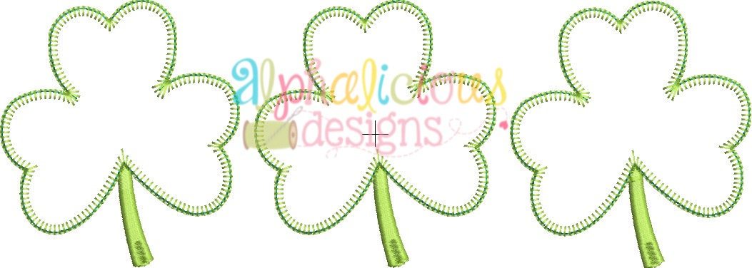 Shamrock Three In A Row Applique - Blanket