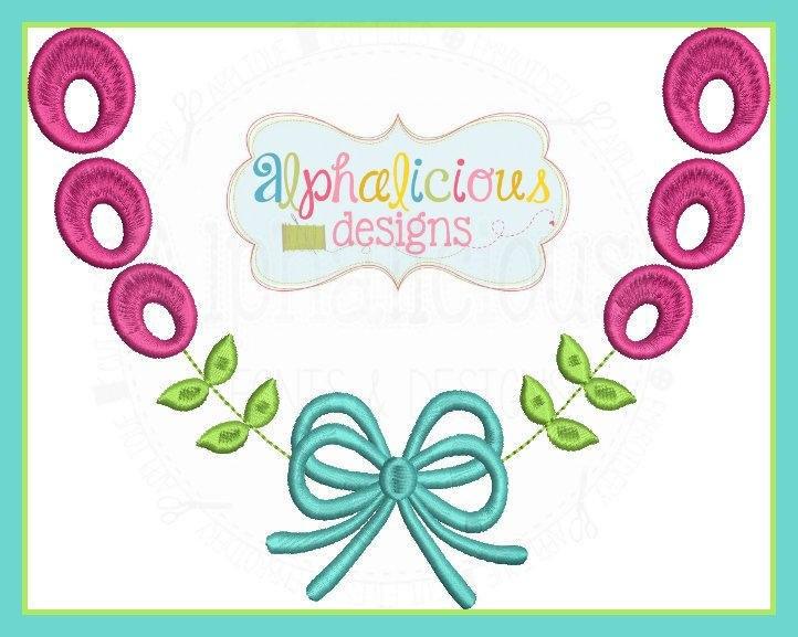 Eyelet Laruel Monogram Frame with Bow