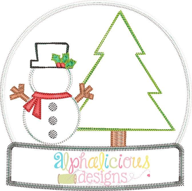 Winter Wonderland FULL Applique Snow Globe- ZigZag