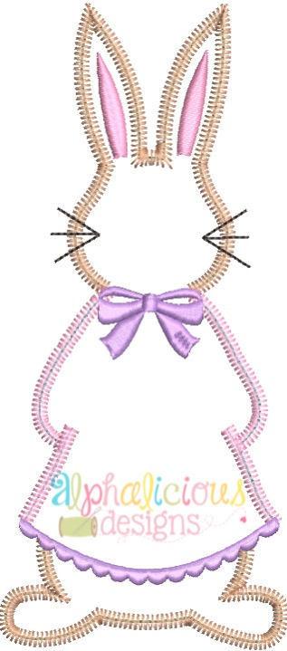 Little Miss Cottontail Single Applique Design - Zig Zag