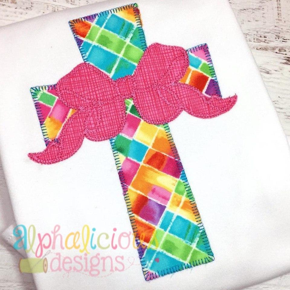 Cross with Bow Applique- Blanket