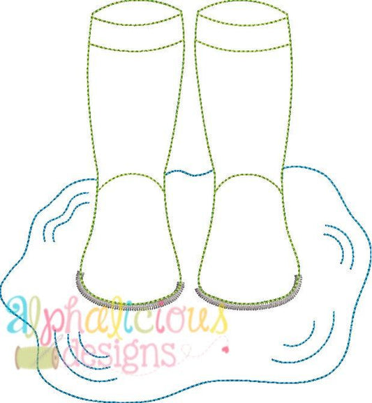 Rain Boots In Puddle- Triple Bean