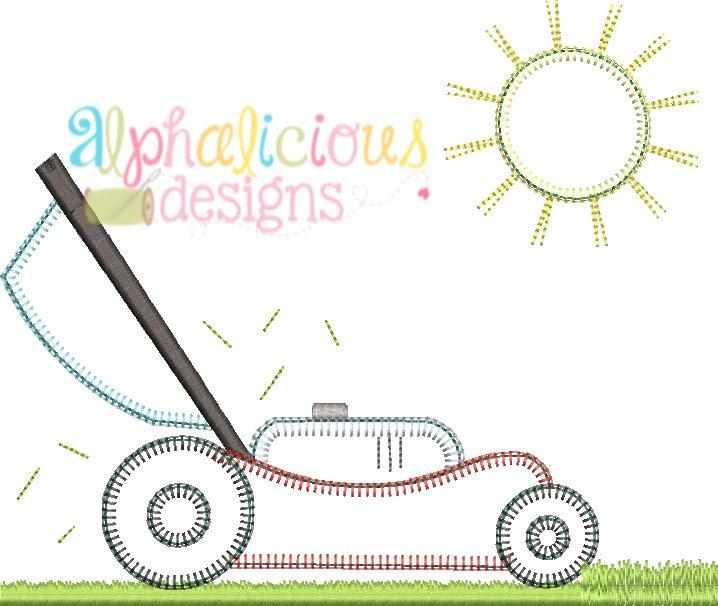 Lawnmower Applique-Blanket