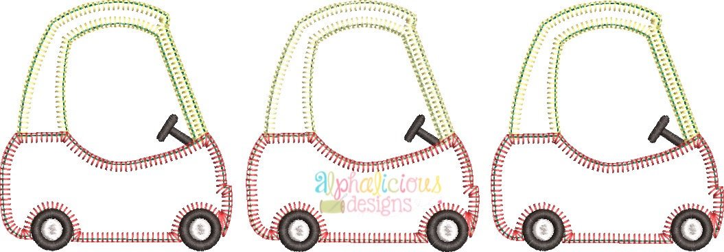 Cozy Car Applique- Three In A Row