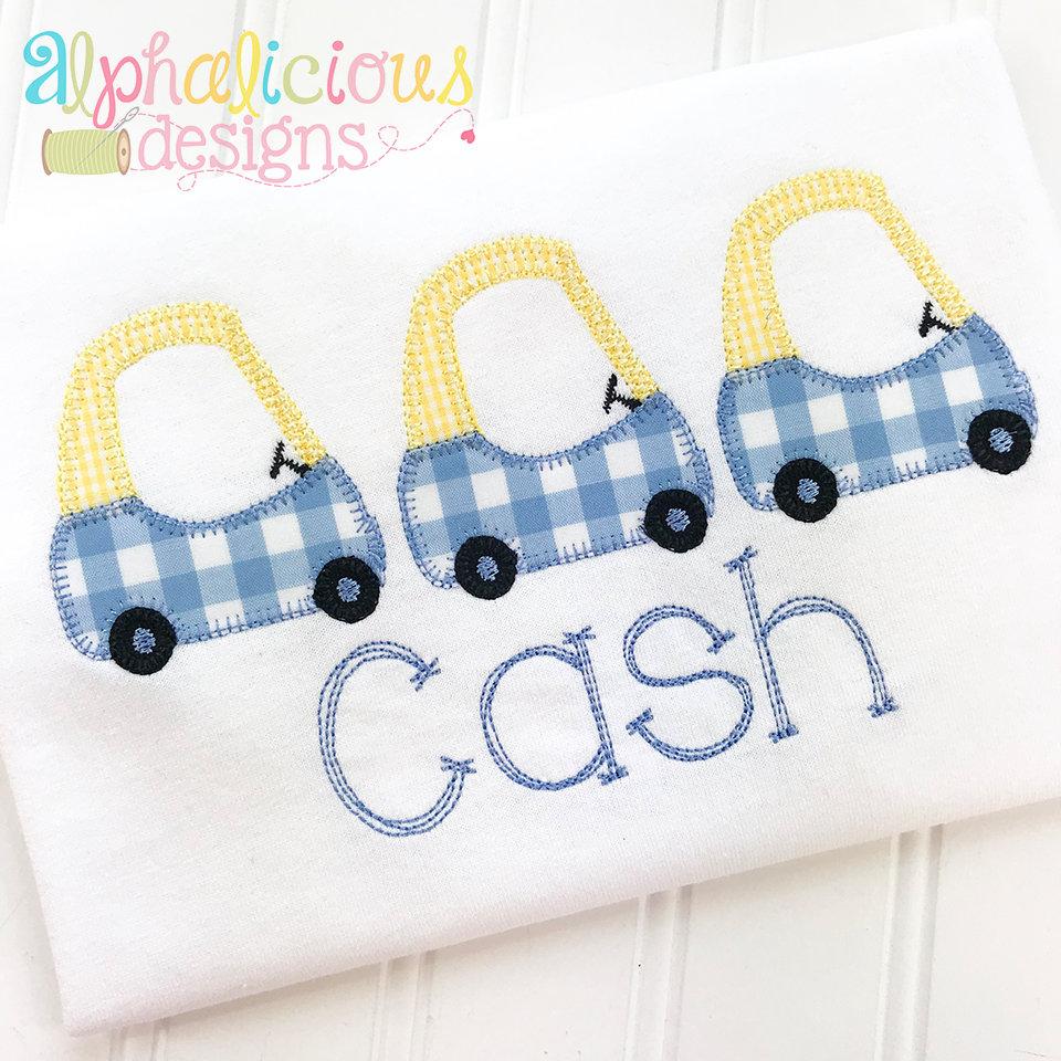 Cozy Car Applique- Three In A Row