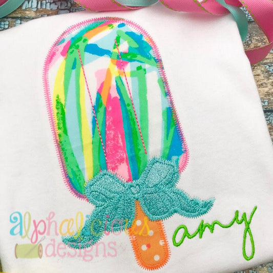 Popsicle with Bow Applique - ZigZag