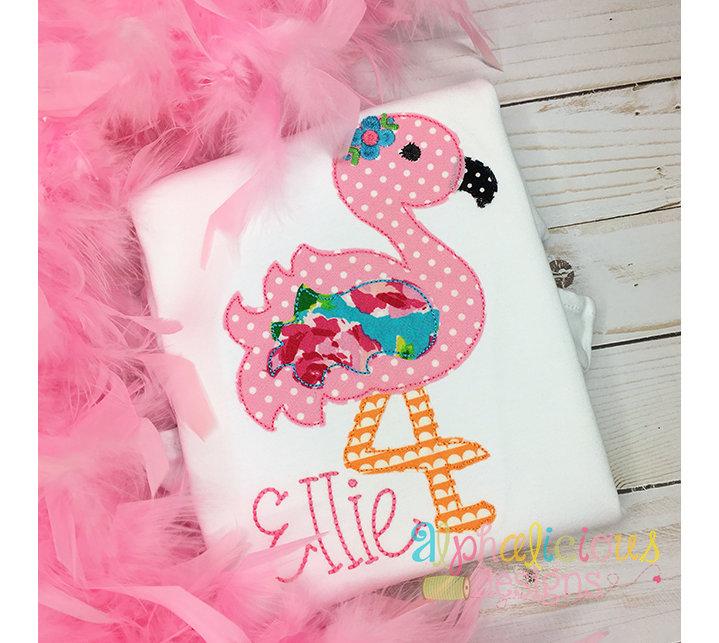 Sweet and Sassy Flamingo Applique- Triple Bean