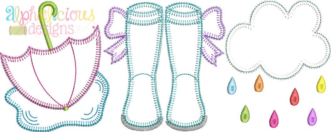 Rainy Day Three In A Row- with Bow -Blanket