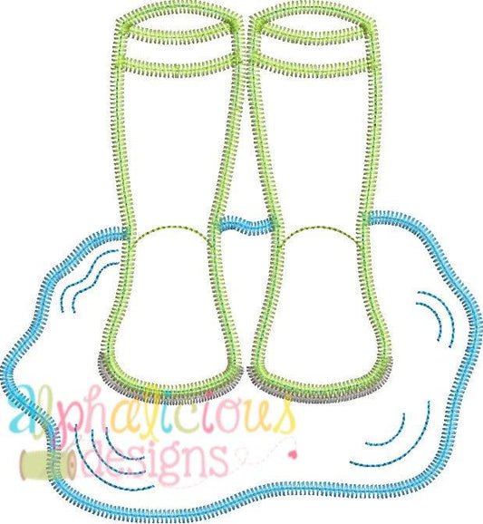 Rain Boots In Puddle- ZigZag