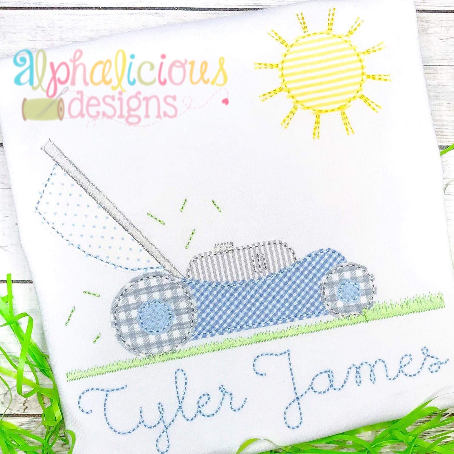 Lawnmower Applique-Triple Bean