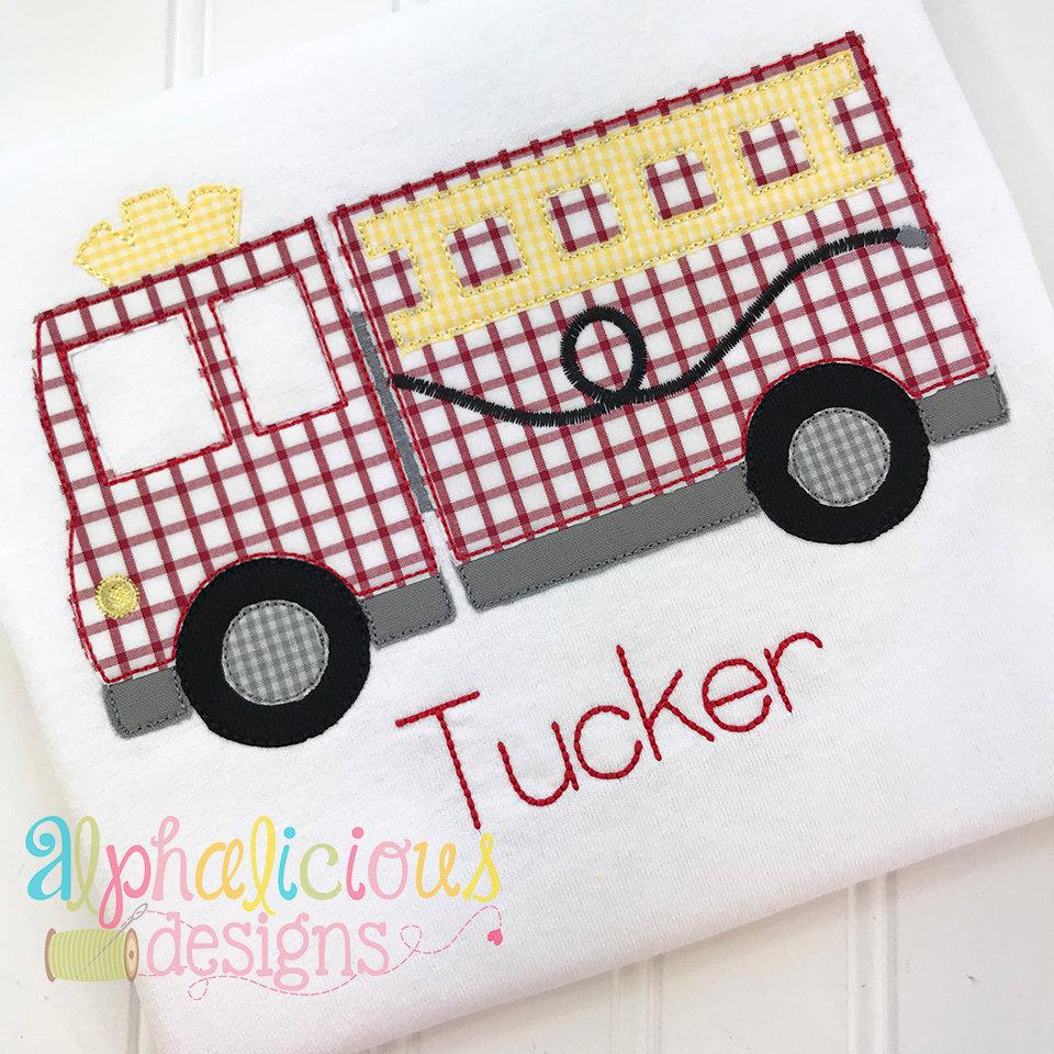 Fire Truck Applique- Triple Bean