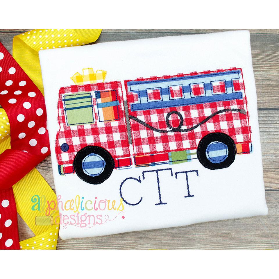 Fire Truck Applique- Triple Bean