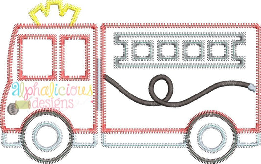 Fire Truck Applique- ZigZag