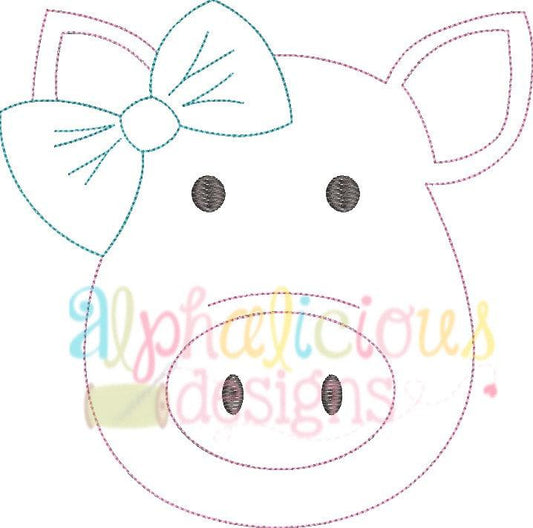 Mrs. Piggy with Bow- Triple Bean