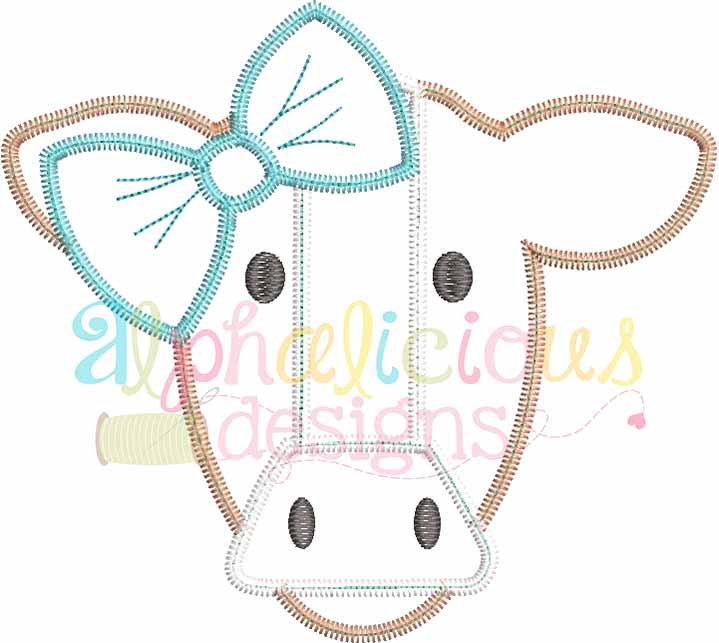 Mrs. Cow With Bow- Zig Zag