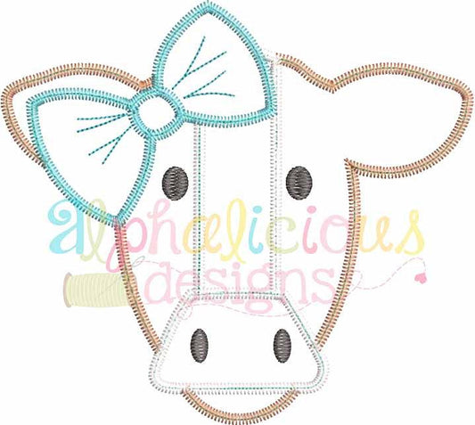 Mrs. Cow With Bow- Zig Zag