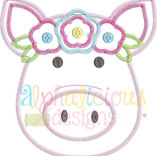 Fancy Pants Floral Pig- Zig Zag