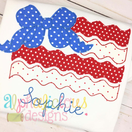 Big Bow Patriotic Flag - Triple Bean