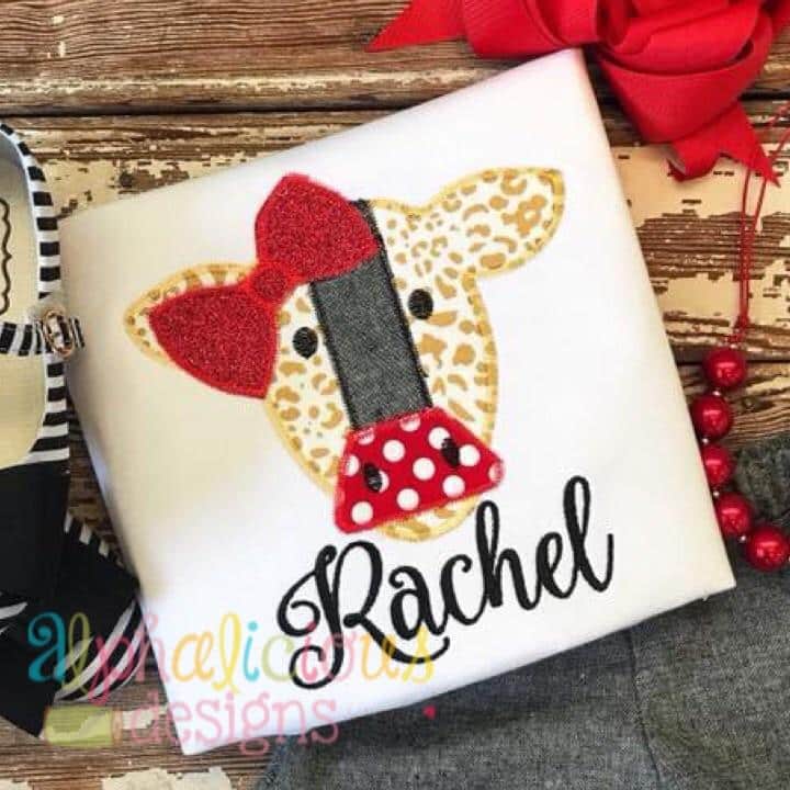 Mrs. Cow With Bow- Zig Zag