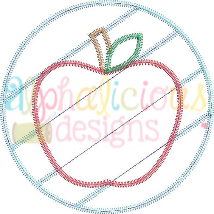 Patchwork Frame With Apple-ZigZag