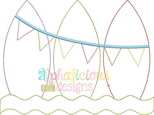 Surf Boards with Bunting- Triple Bean