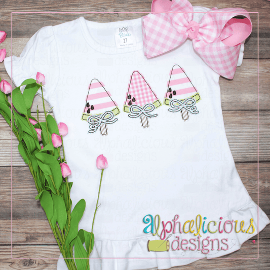 Watermelon on a Stick with Bows-Triple Bean