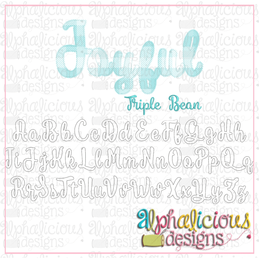 Joyful Applique Font- Triple Bean