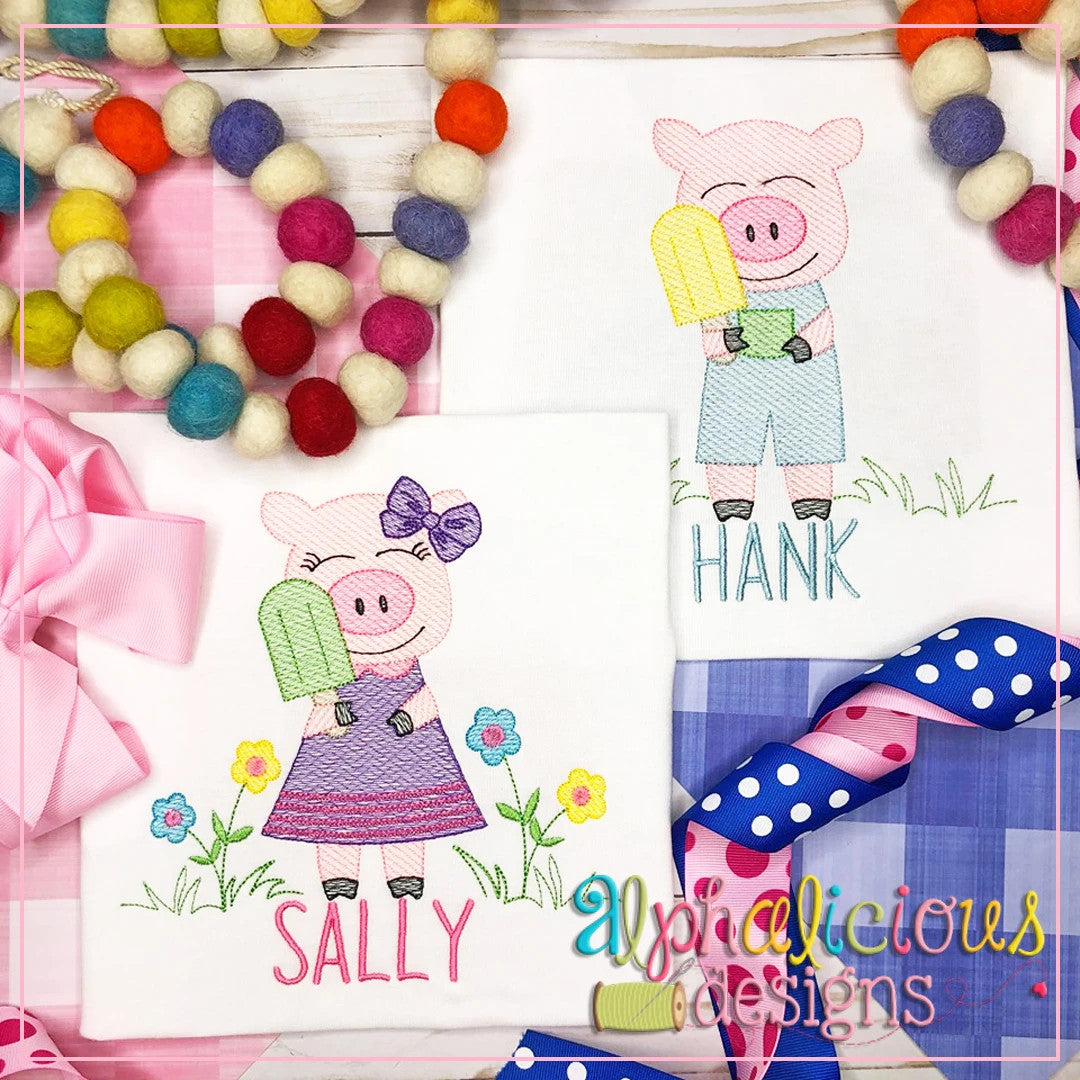 Piggie with Popsicle-Sketch