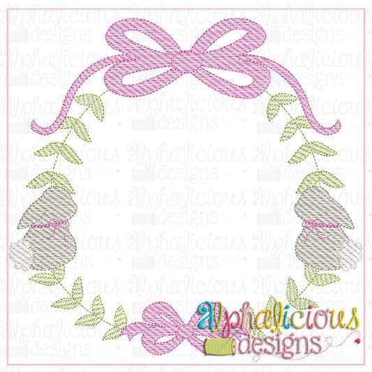 Preppy Girl Frame - Bunny - Sketch