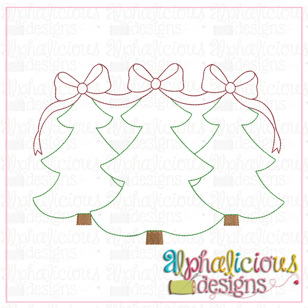 Tree Farm Trio with Bow-Triple Bean